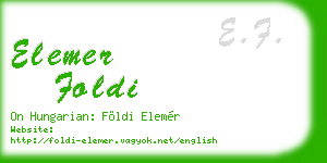 elemer foldi business card